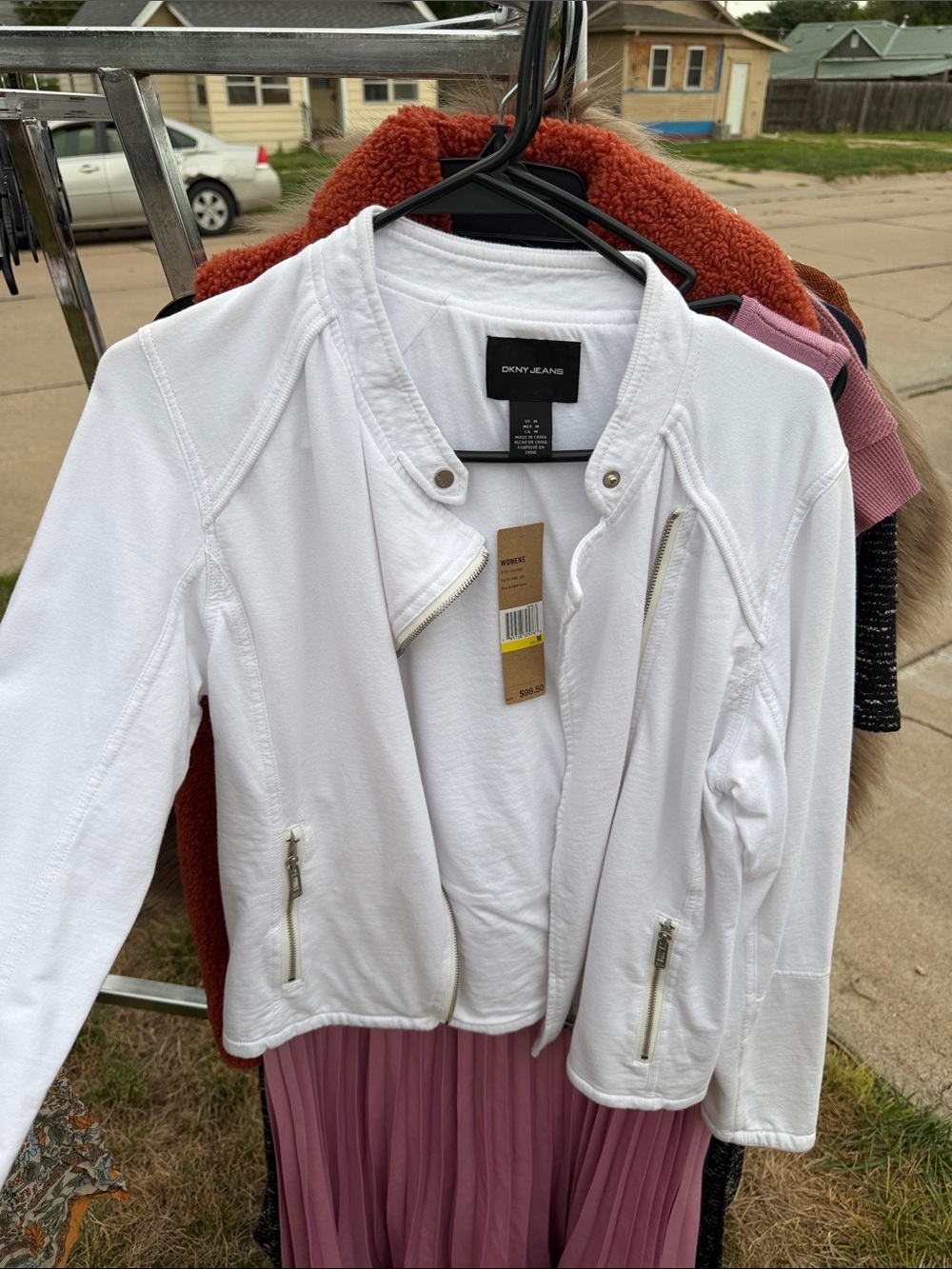 Dkny White Zip-Front Women's Jacket